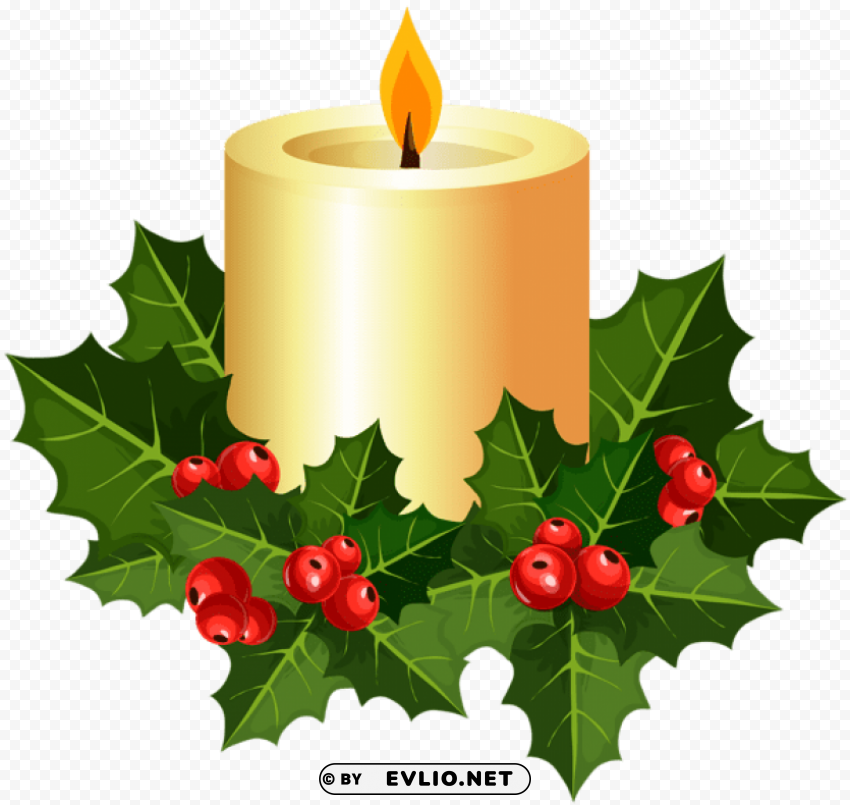 christmas candle PNG with no background for free