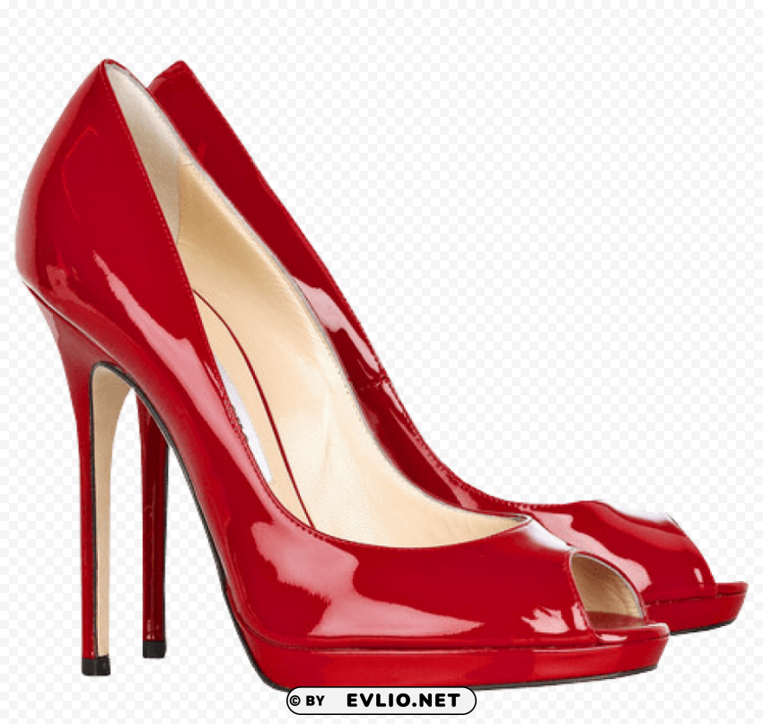 red female heels PNG images with transparent space