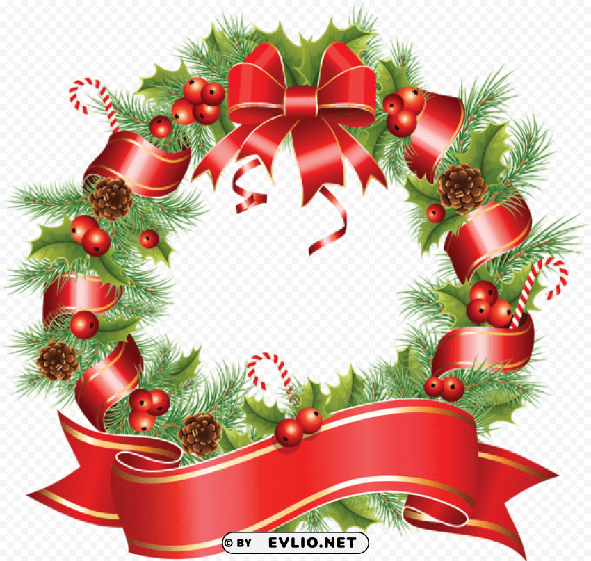 beautiful round christmasframe PNG transparent elements package