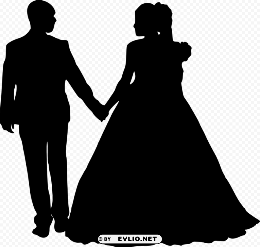 bride and groom silhouette Free PNG images with alpha channel