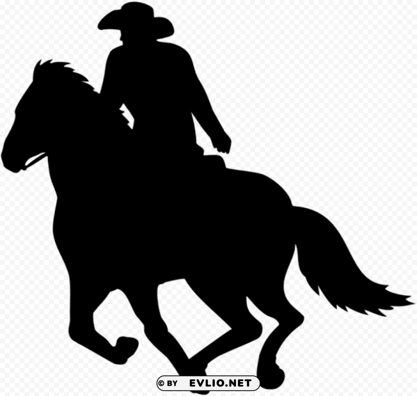 cowboy rider silhouette Transparent PNG Isolated Item clipart png photo - 970b5733