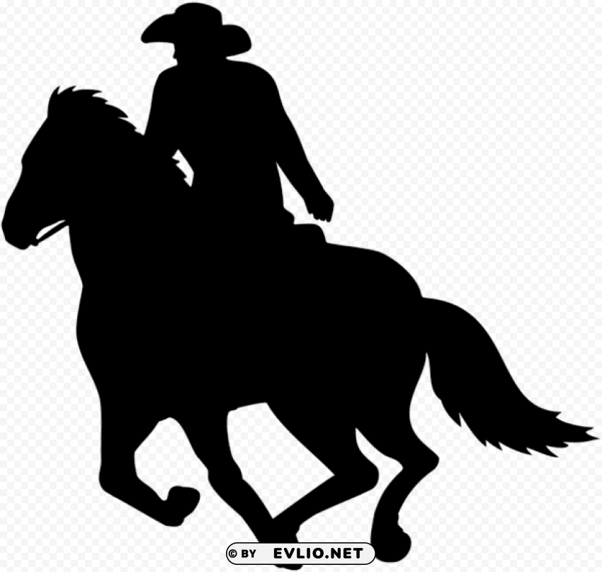 Cowboy Silhouette Transparent PNG Isolated Item With Detail