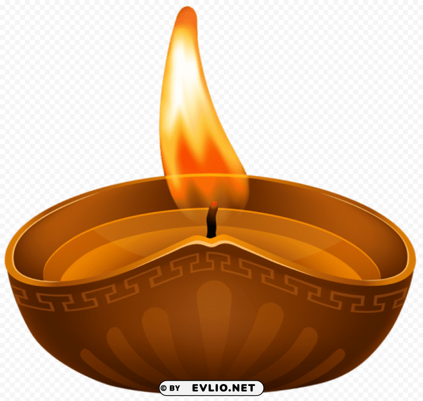 diwali candle Isolated Artwork on Transparent Background