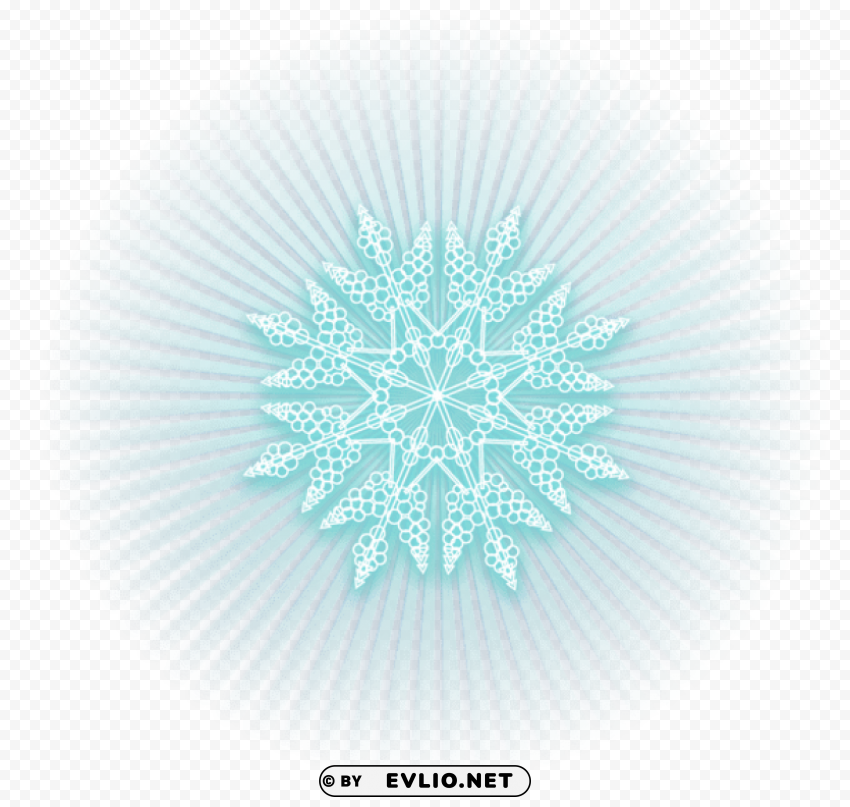 ice blue shining snowflakepicture Clean Background Isolated PNG Character