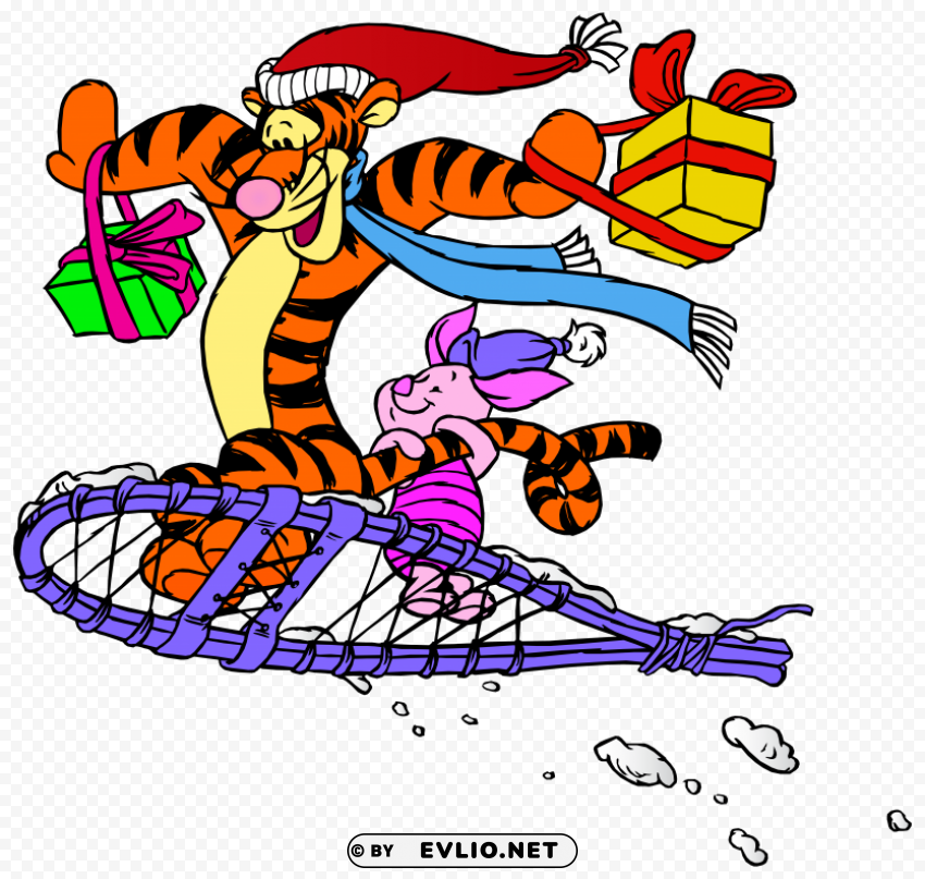 tigger and piglet christmas HighQuality PNG with Transparent Isolation clipart png photo - 9f49405e