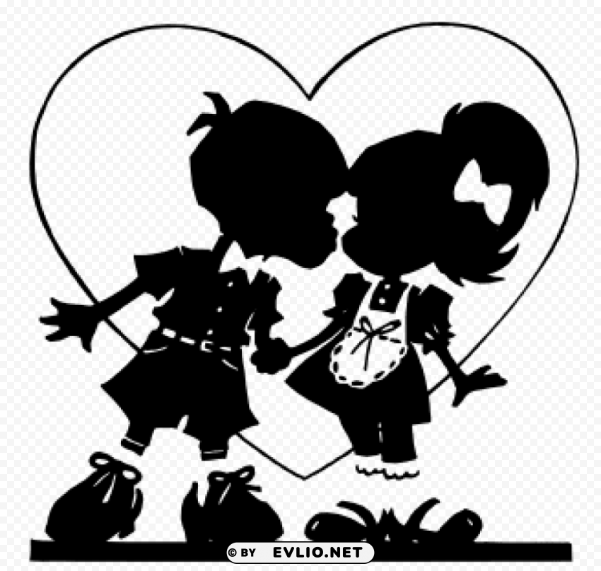 valentine kids silhouettespicture Free PNG images with alpha channel variety