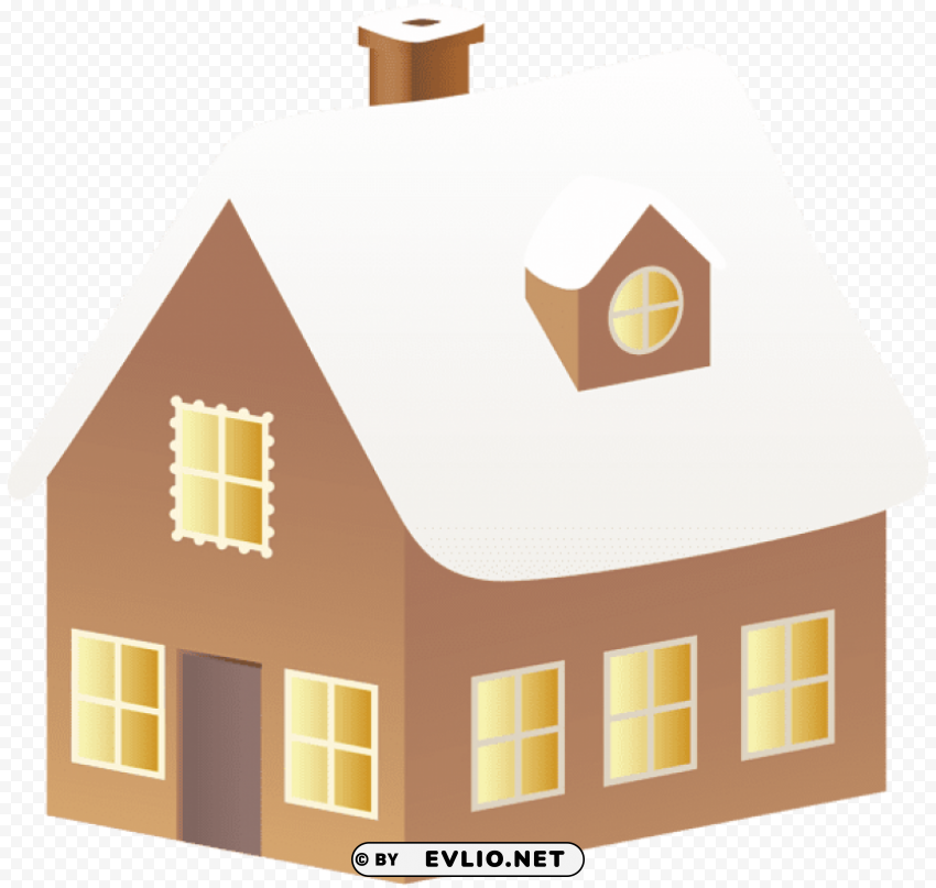 winter house brown Clear image PNG