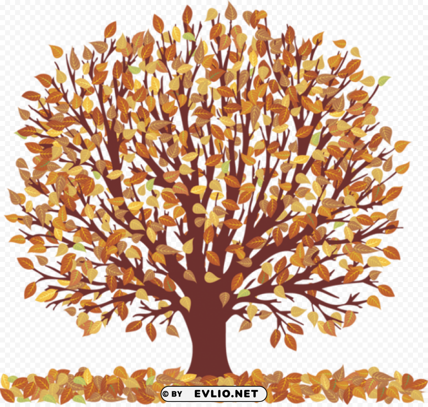 autumn tree with falling leaves transparent picture PNG transparency images