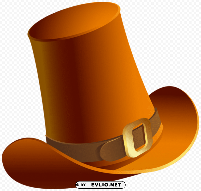 brown pilgrim hat CleanCut Background Isolated PNG Graphic