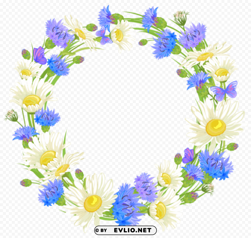 field flowers wreath HighQuality Transparent PNG Isolated Graphic Element