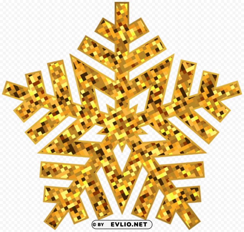 gold snowflake decorative PNG transparent graphics for projects
