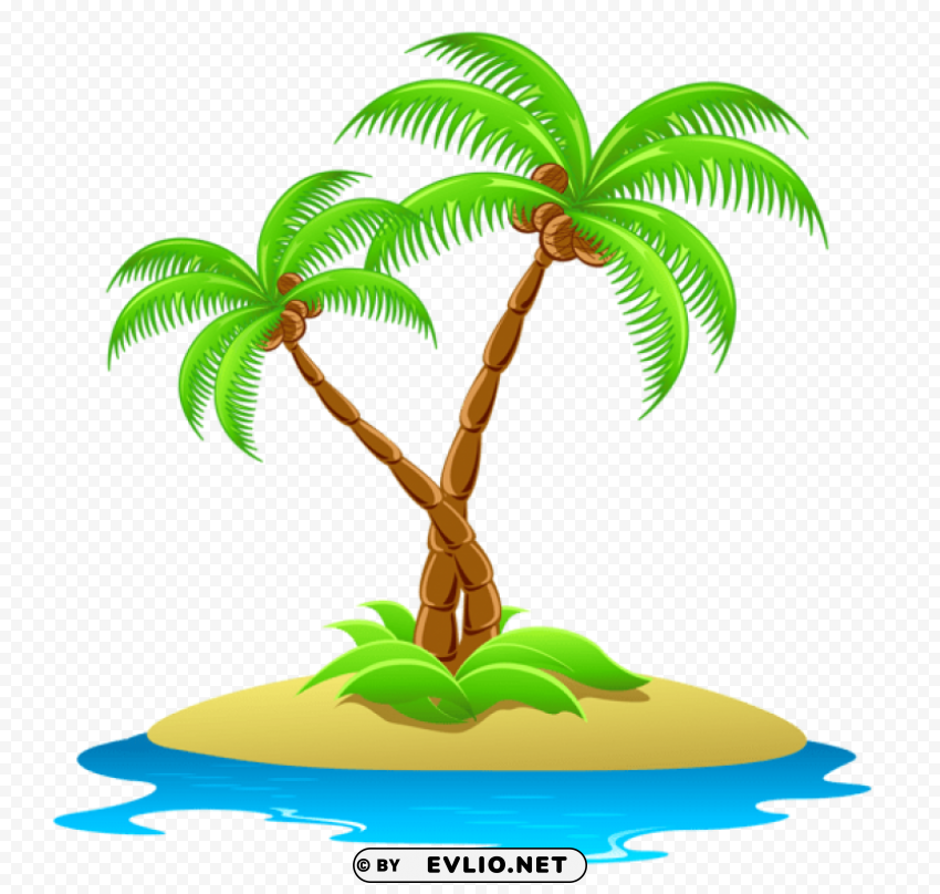 island with palm trees transparent HighResolution PNG Isolated Artwork