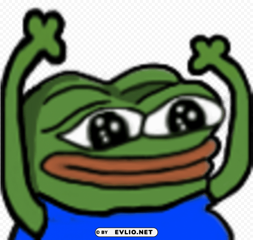 Pepehype Emote Isolated Subject In Transparent PNG