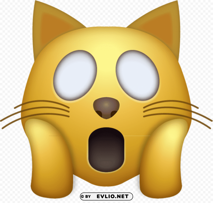 shocked cat emoji PNG transparent graphic