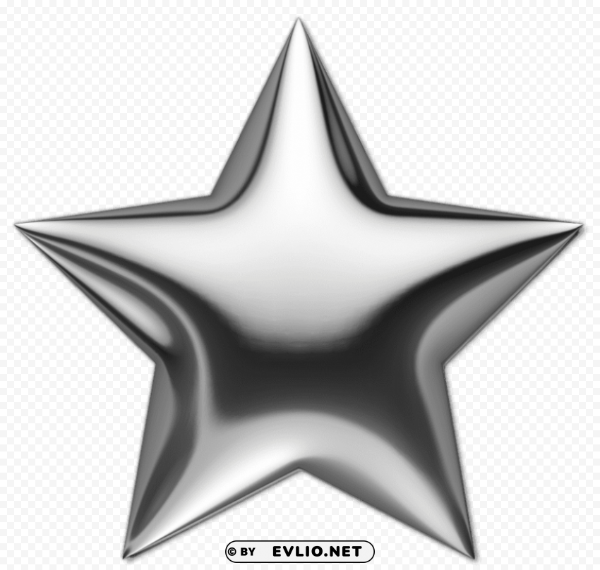 silver star Clear Background PNG with Isolation png - Free PNG Images