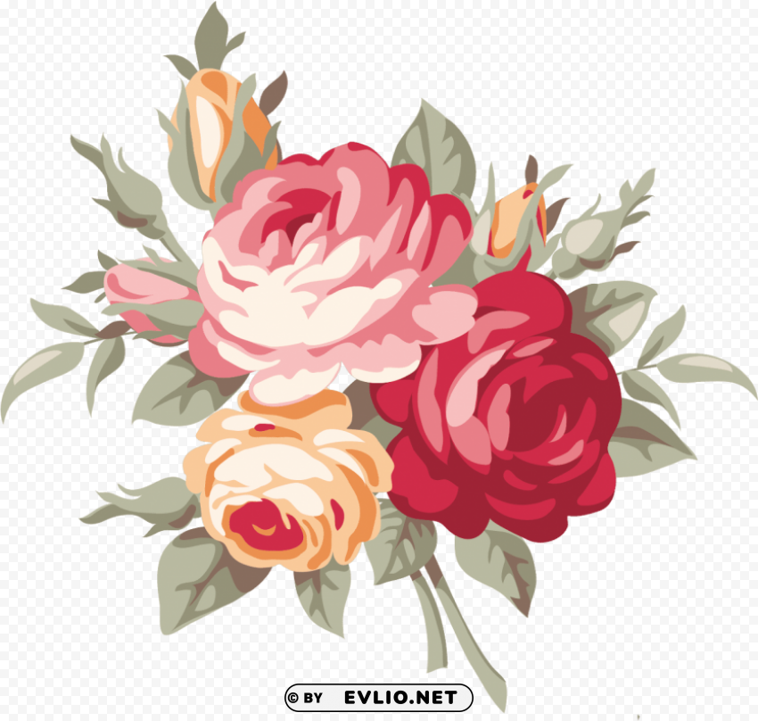 Vintage Rose HighQuality PNG Isolated Illustration