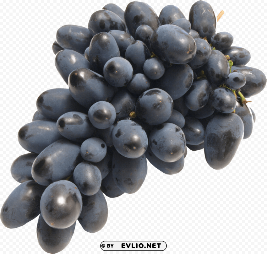 black grapes Isolated Object on Transparent Background in PNG