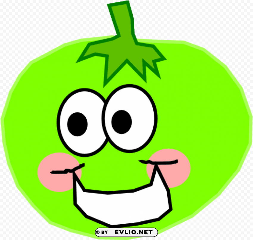 green tomato cartoon Clear Background Isolated PNG Illustration