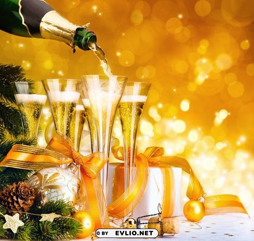 holidays champagne glasses PNG images with alpha mask