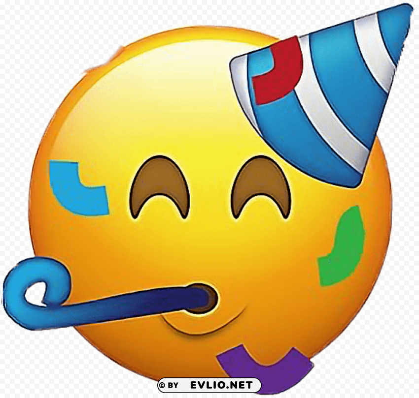 Party Face Emoji PNG Images For Editing