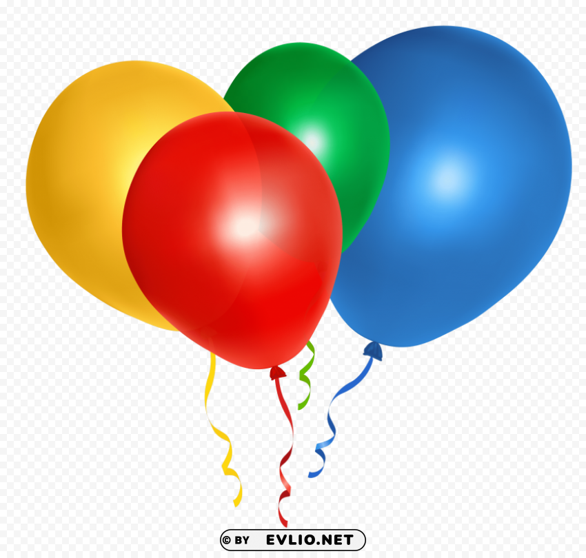 balloons Isolated Illustration with Clear Background PNG