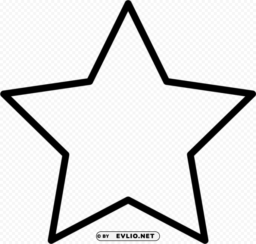 black star Isolated Character with Clear Background PNG