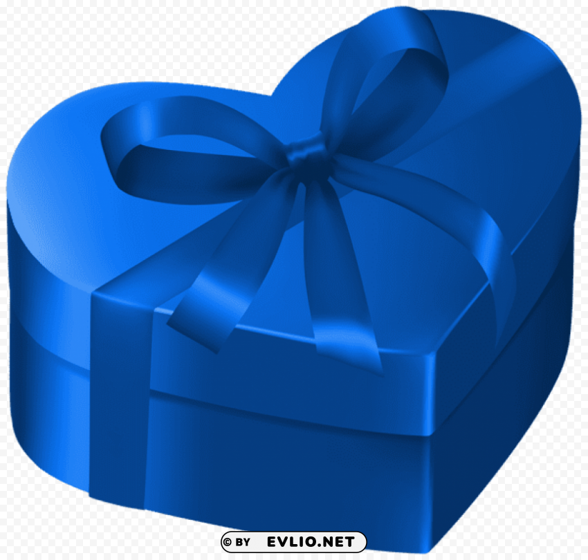 blue heart gift box Transparent graphics PNG