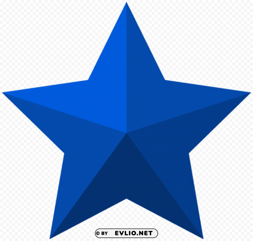 Blue Star Transparent Background Isolated PNG Design Element