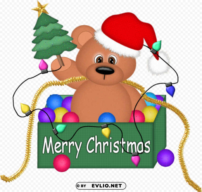 christmas bear with lights PNG photo without watermark