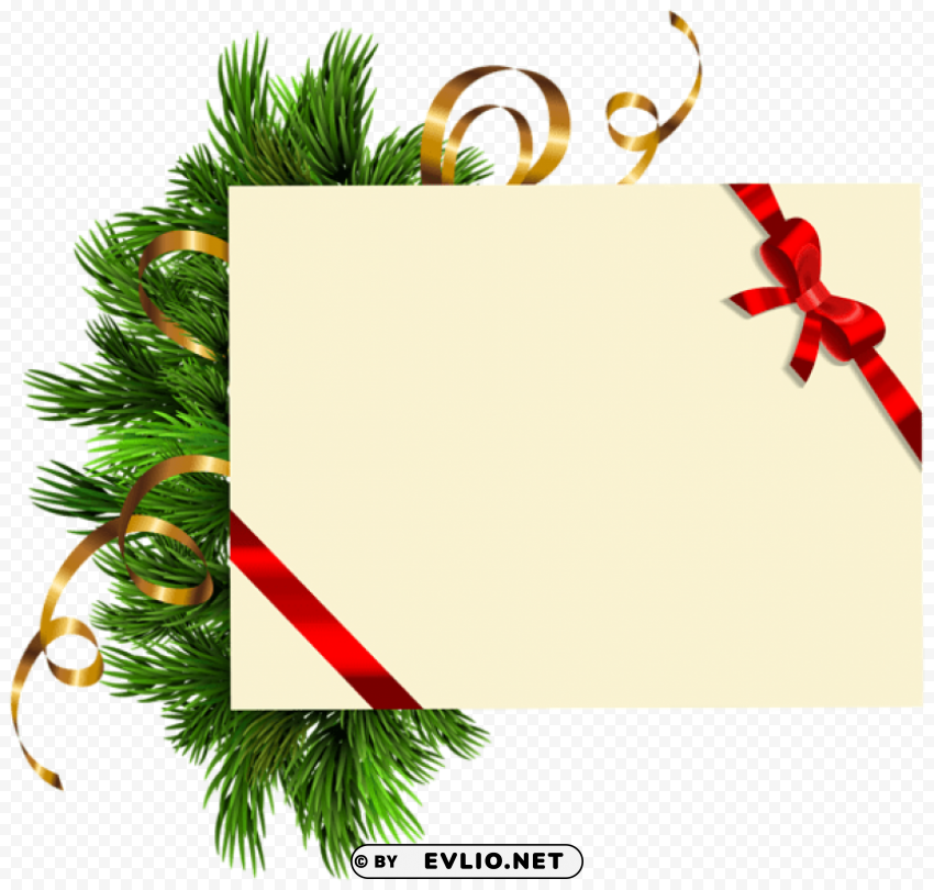 christmas blank with pine branches PNG images without watermarks