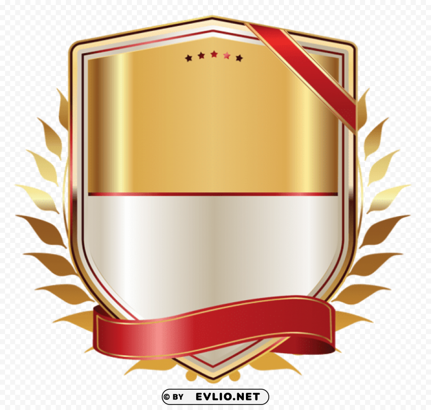 golden label with gold ribbon PNG picture
