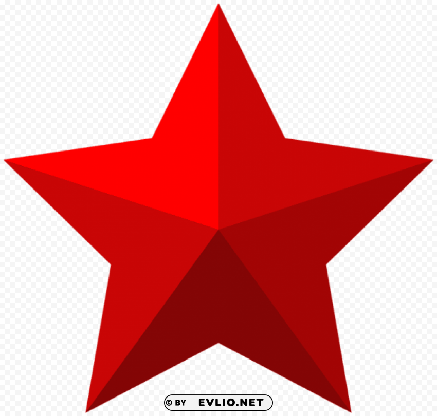 red star Transparent Background Isolated PNG Design