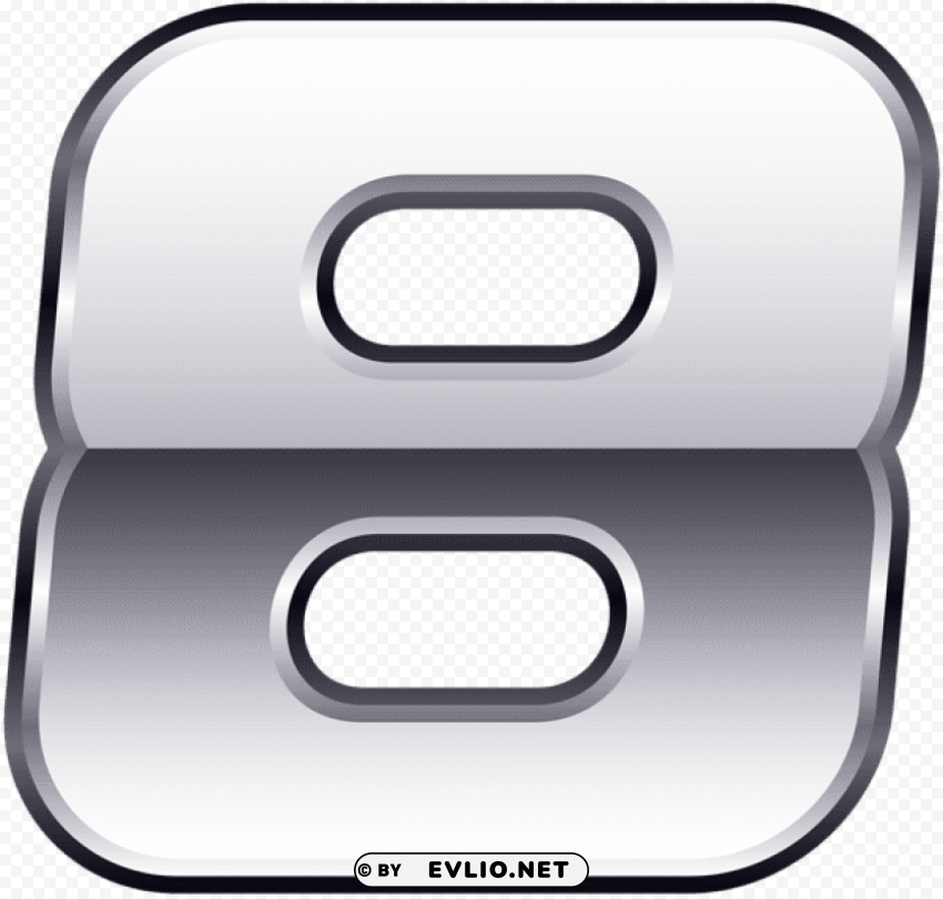 silver number eight PNG image with no background