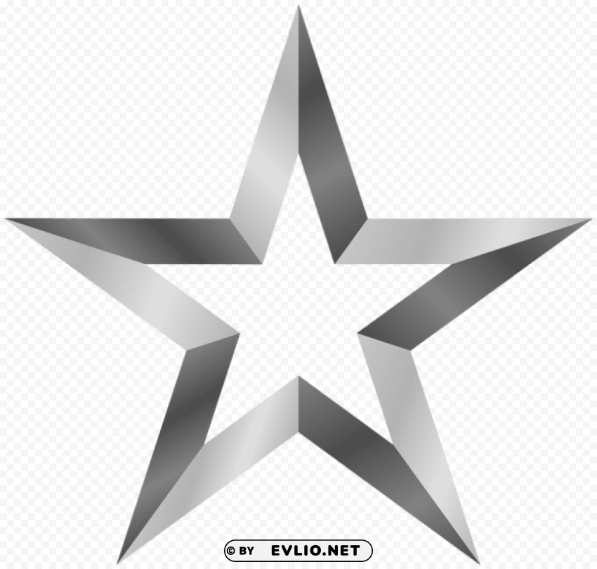 silver star Isolated Artwork in Transparent PNG