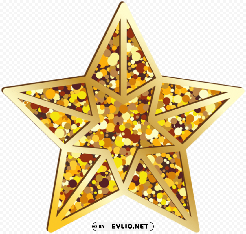 Star Gold Isolated Design Element In Transparent PNG