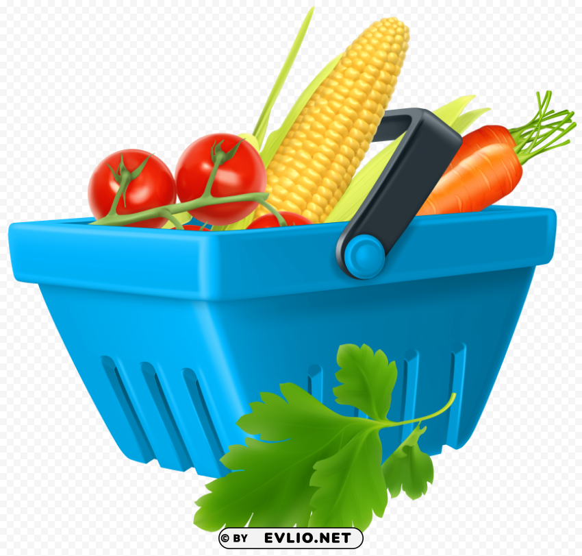 basket with vegetables ClearCut Background Isolated PNG Art