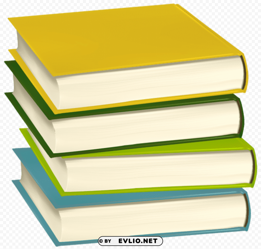 pile of books Transparent PNG Isolated Item with Detail