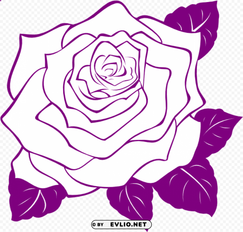Rose Flower Outline PNG Objects