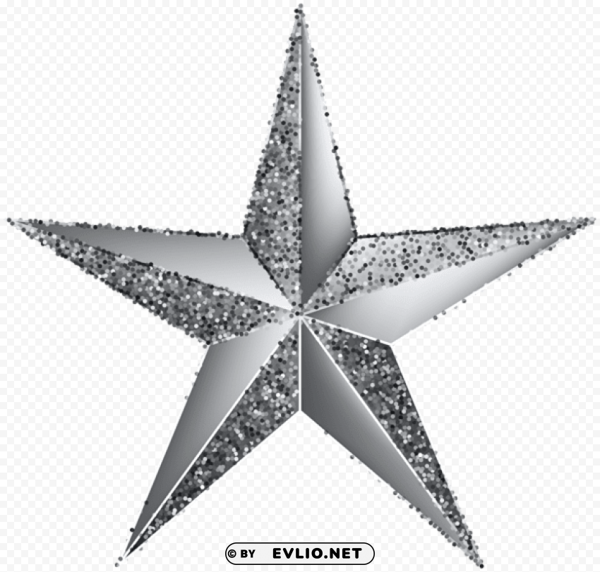 silver star Isolated Element with Transparent PNG Background