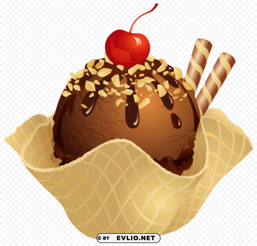  chocolate ice cream waffle basket High-quality transparent PNG images comprehensive set