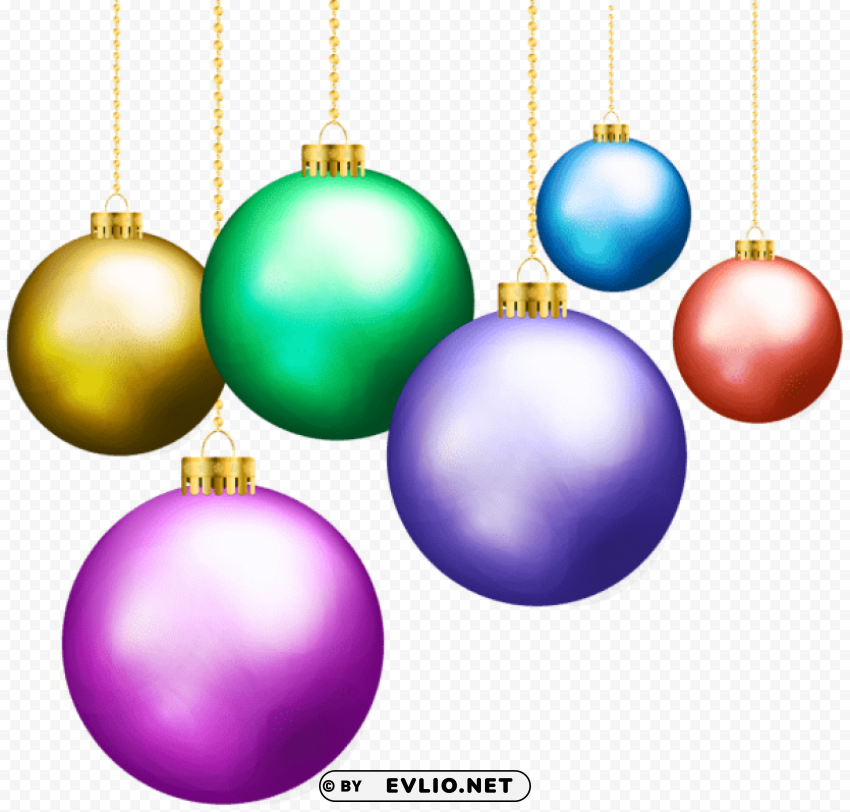 christmas balls transparent PNG for web design