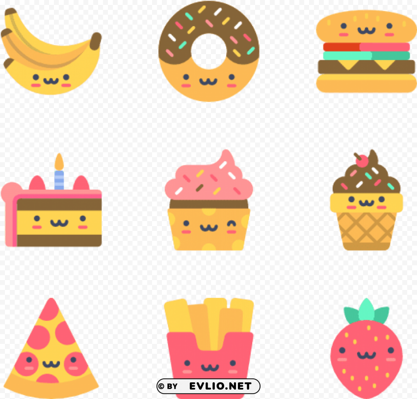 cute food Clean Background Isolated PNG Illustration