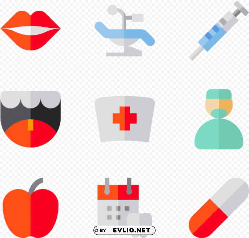 dental icons psd Clean Background Isolated PNG Graphic Detail