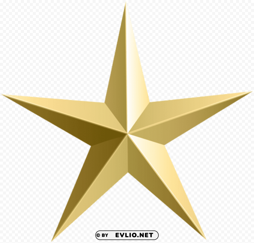 Gold Star Isolated Object With Transparent Background In PNG