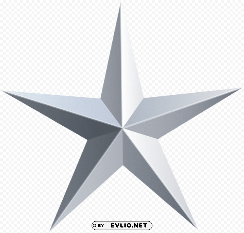 silver star Isolated Artwork in Transparent PNG Format