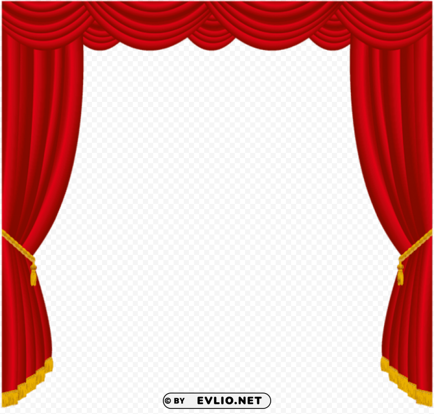 transparent red curtains decor Isolated Graphic on Clear PNG
