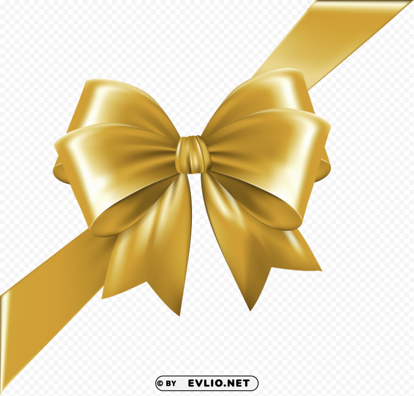 Gold Ribbon Bow Transparent PNG Images With High Resolution