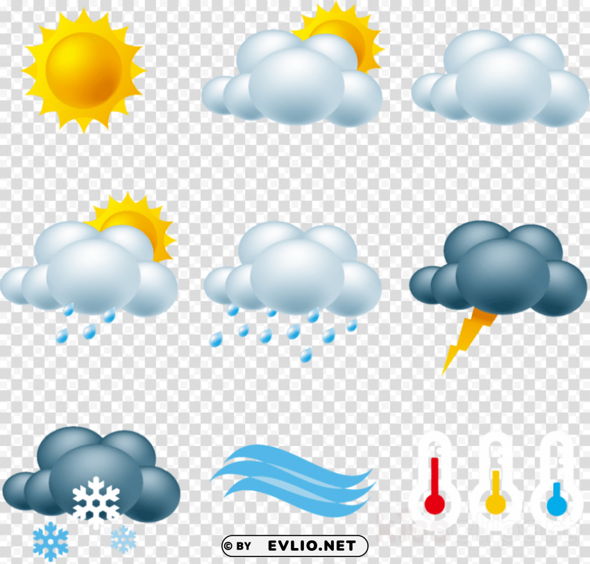 weather forecast weather icon Isolated Item with Transparent PNG Background