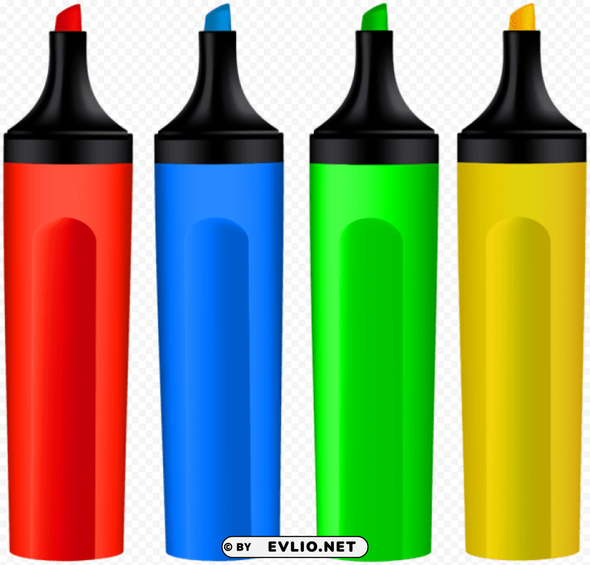 colored markers Transparent Cutout PNG Isolated Element