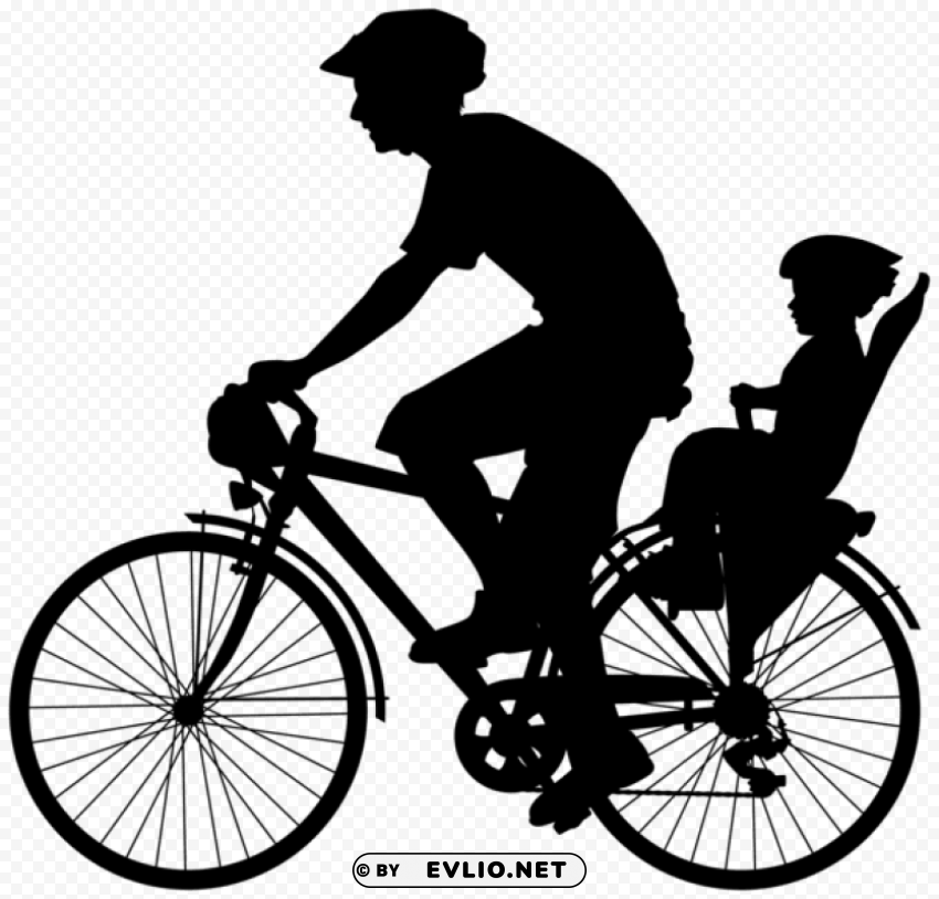 cyclist with child silhouette Transparent PNG pictures complete compilation